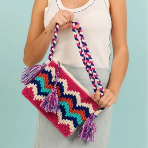 Bolso Bohol azul y rosa