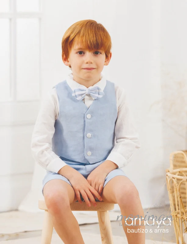 1905-20-80-60 Conjunto INFANTIL con chaleco, camisa, pajarita y pantalón - Imagen 4
