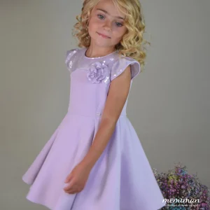 614411 Vestido capeado con lentejuelas