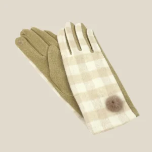 Guantes cuadros Mostaza