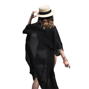 KIMONO SEMITRANSPARENTE NEGRO