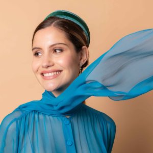 Tocado Cinzia aguamarina