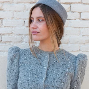 Tocado Casquete Jackie mini gris