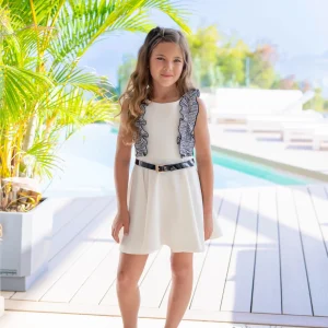 39-0300-V Vestido Junior Crudo Cuadros