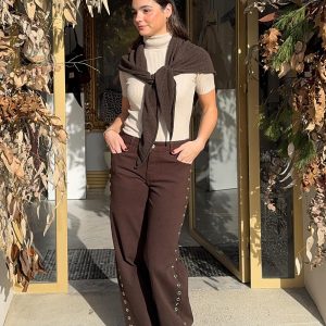 JEANS EYELETS CHOCOLATE