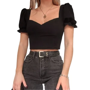 BLUSA CROP TOP NEGRA